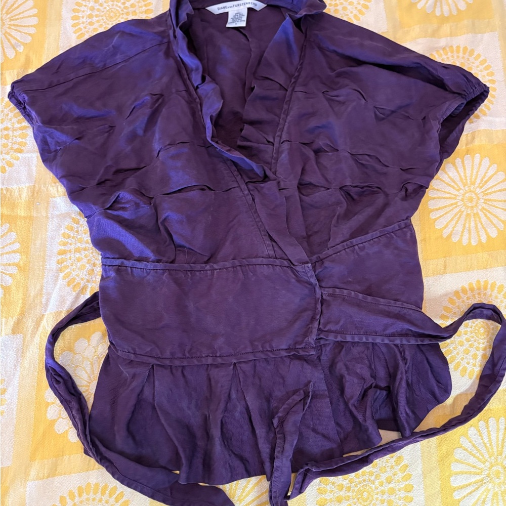 Diane Von Furstenberg Deep Purple Silk Top